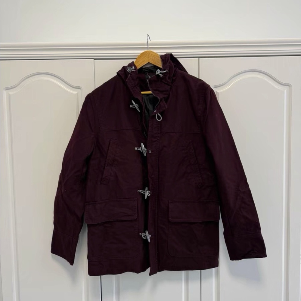 H&M Burgundy Toggle Coat